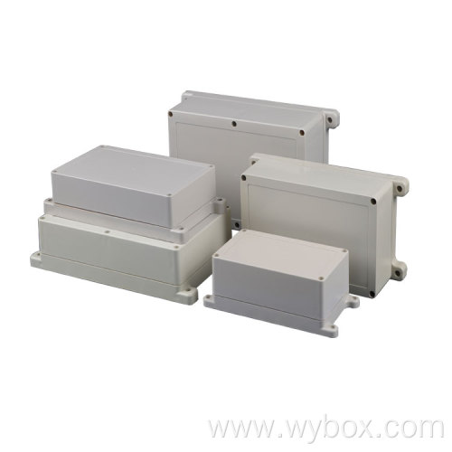 76 Sizes wall mount data enclosure box outdoor IP66 abs plastic electronic junction box with ear waterproof flanged case